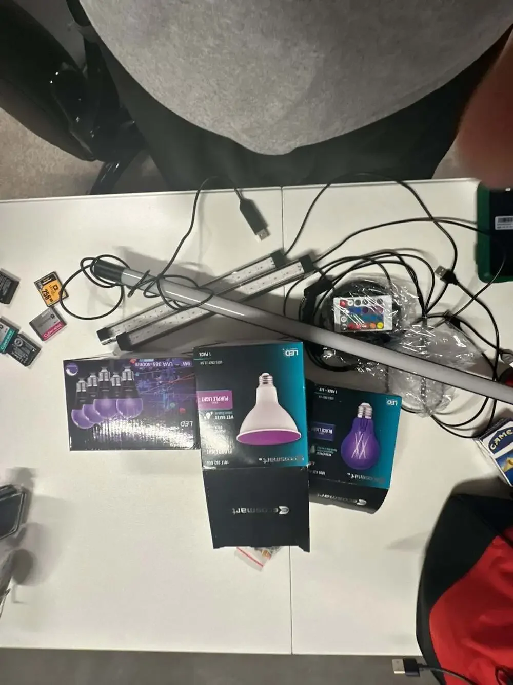 EcoSmart LED Black Light and Purple Flood Light Bulb Bundle with UV LED Bars